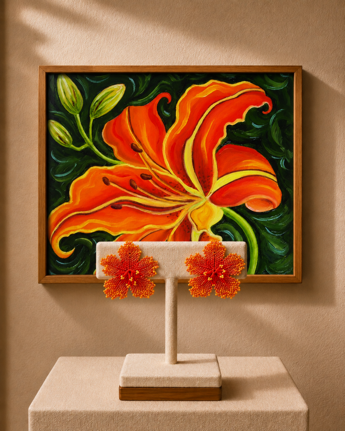 Orange Lily Earrings