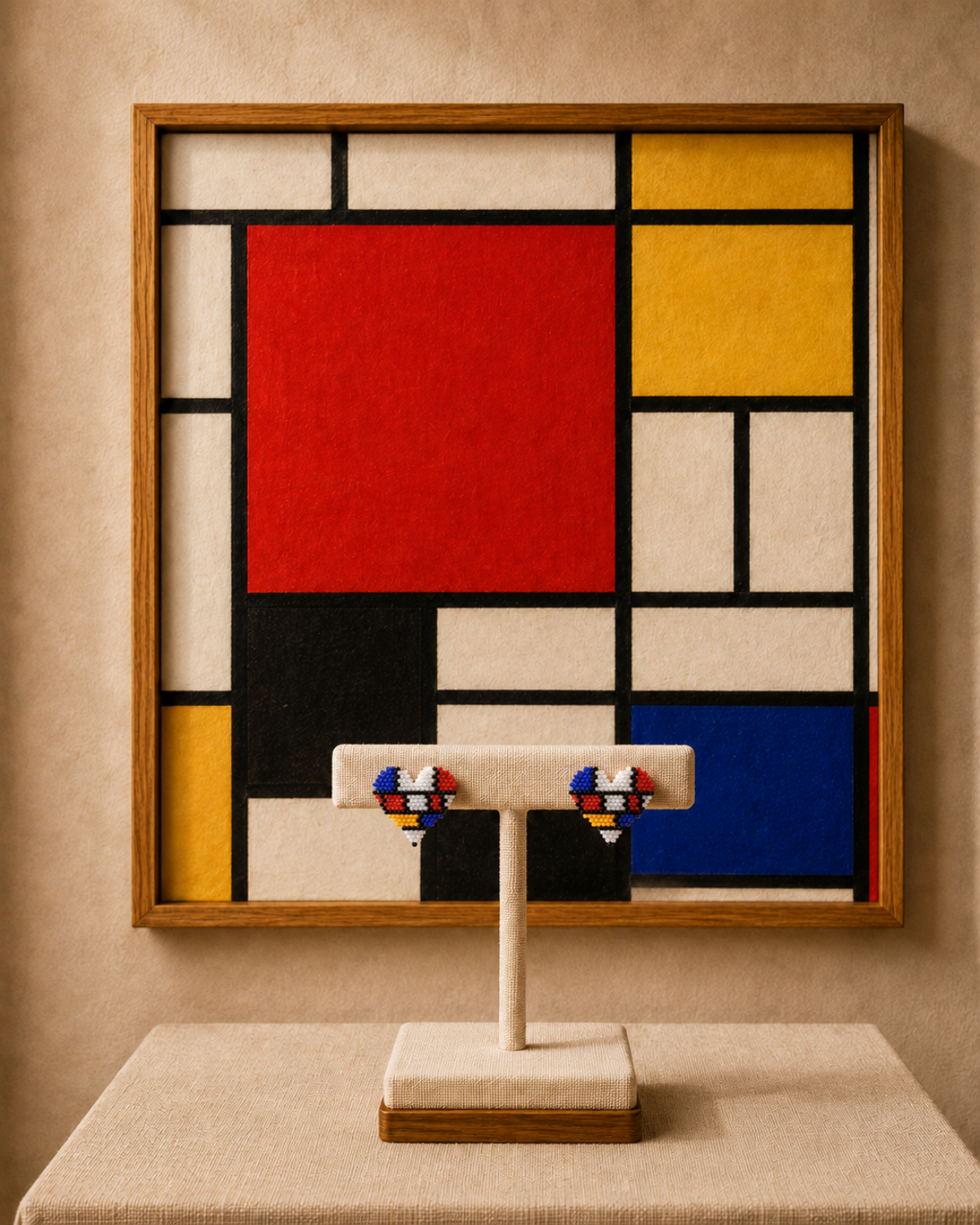 Mondrian Heart Earrings