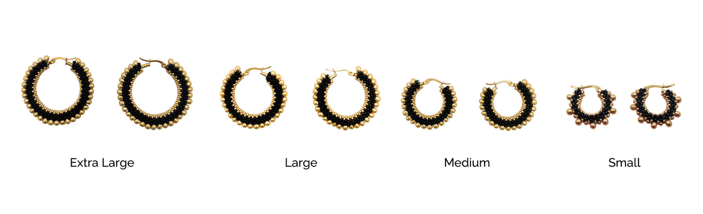 Halo Gold Drop Hoop Earrings