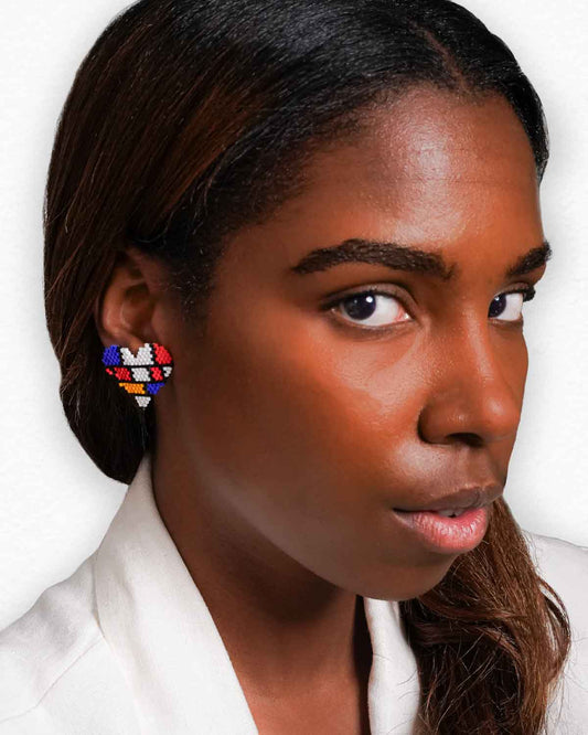 Mondrian Heart Earrings