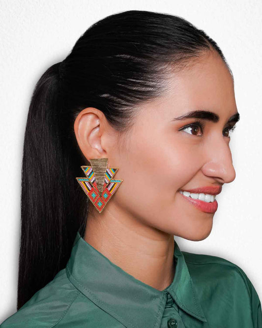 Triangle Mandala Earrings