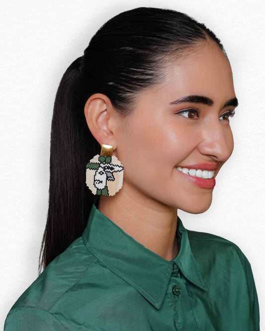 Woman in a Green Hat Earrings