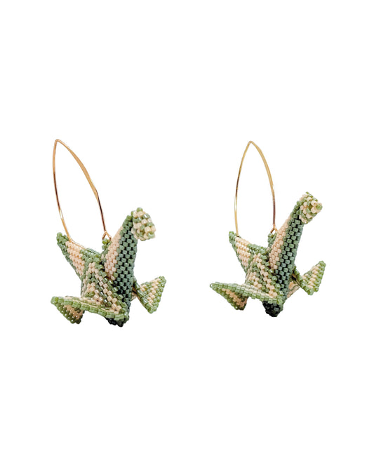 3D Crane Origami Earrings