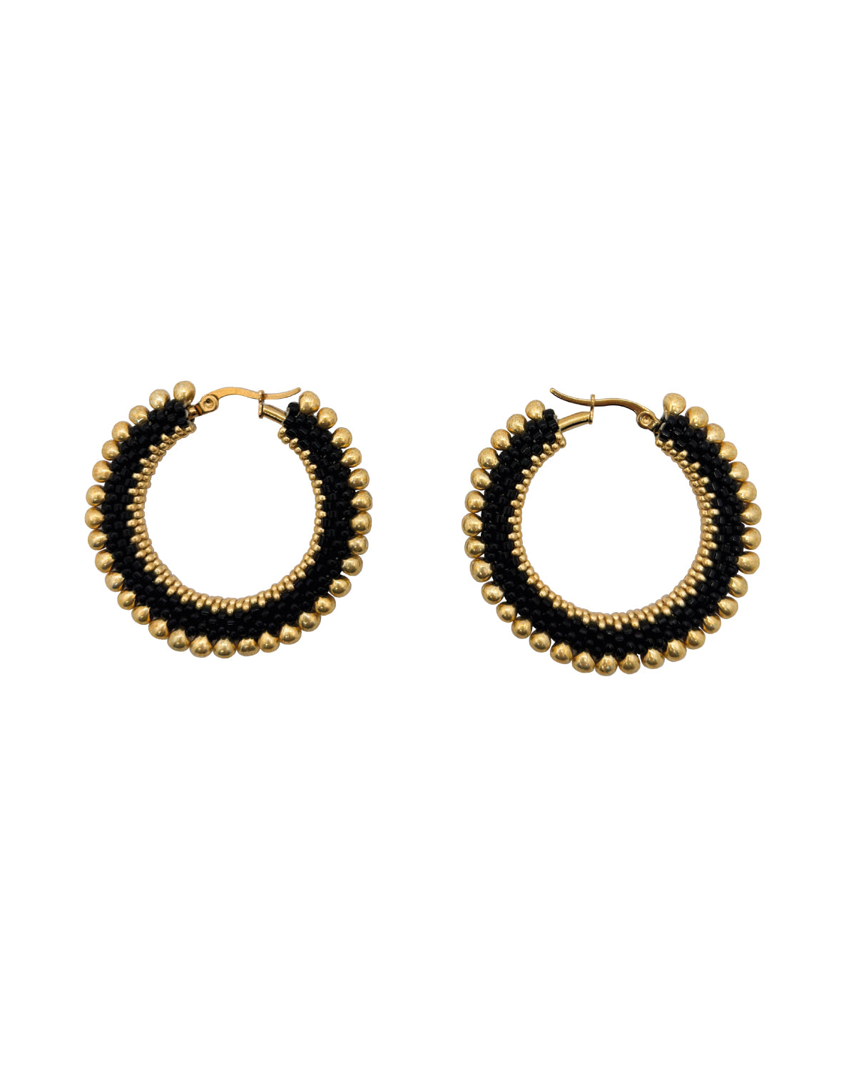 Halo Gold Drop Hoop Earrings
