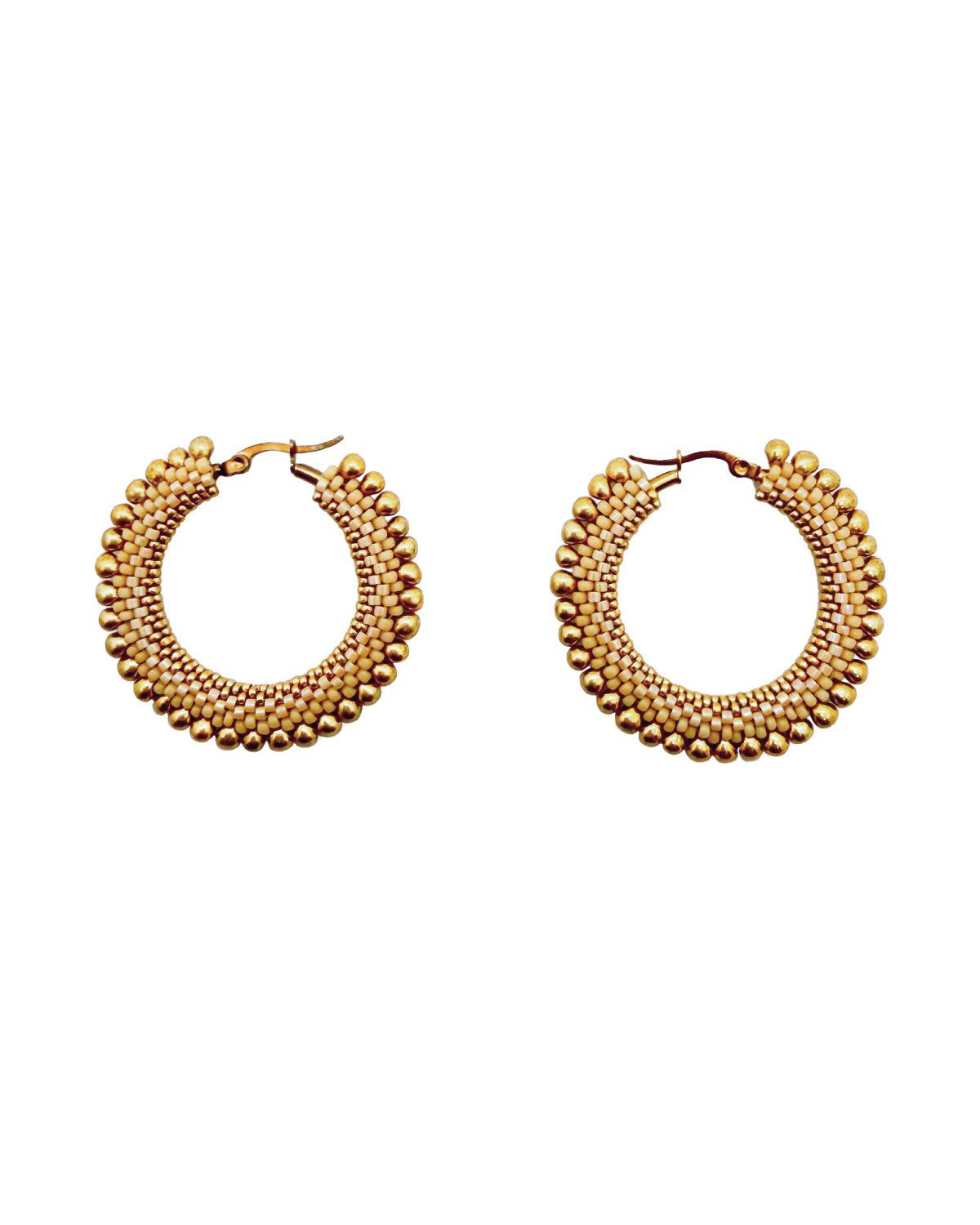 Halo Gold Drop Hoop Earrings