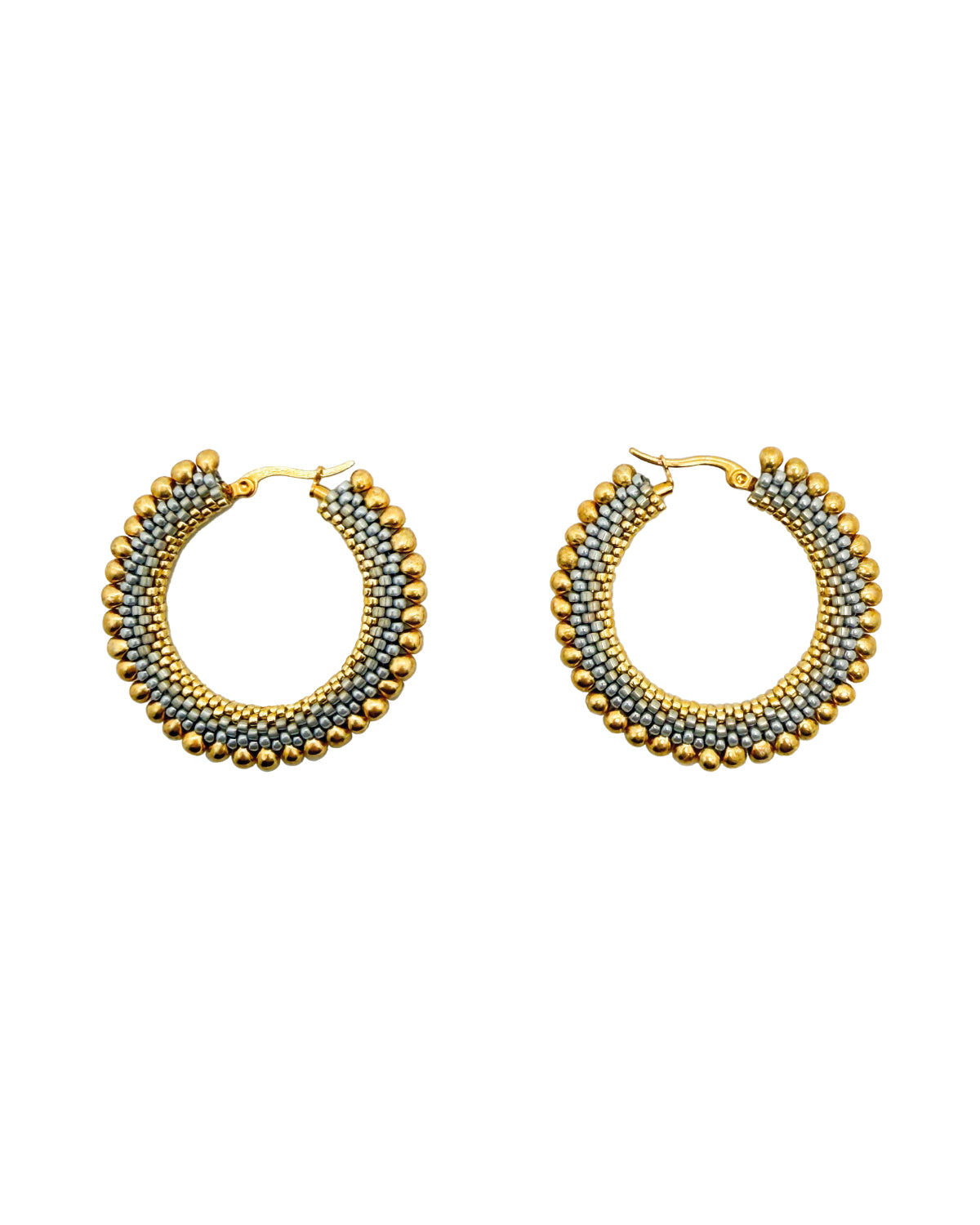 Halo Gold Drop Hoop Earrings