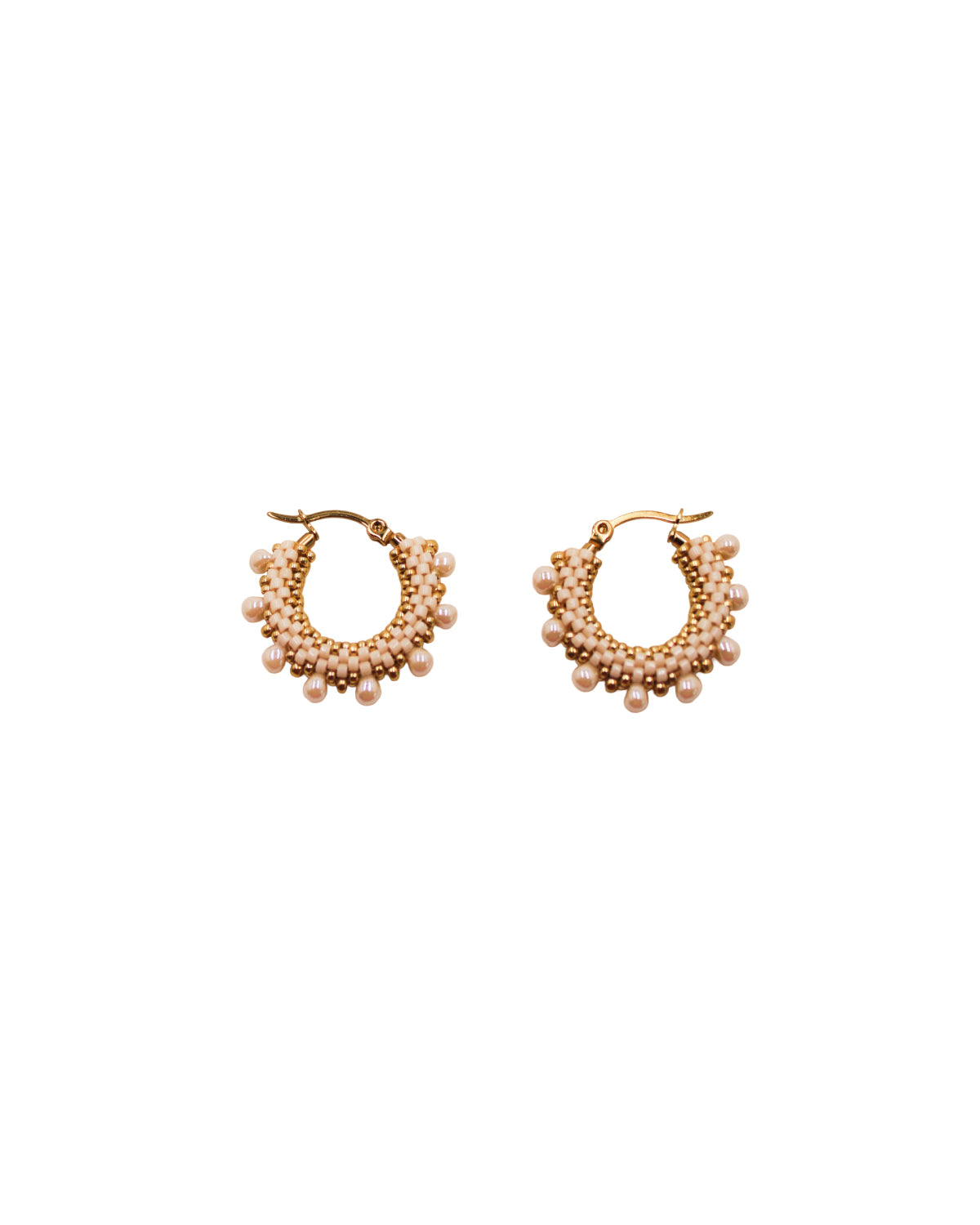 Halo Gold Drop Hoop Earrings