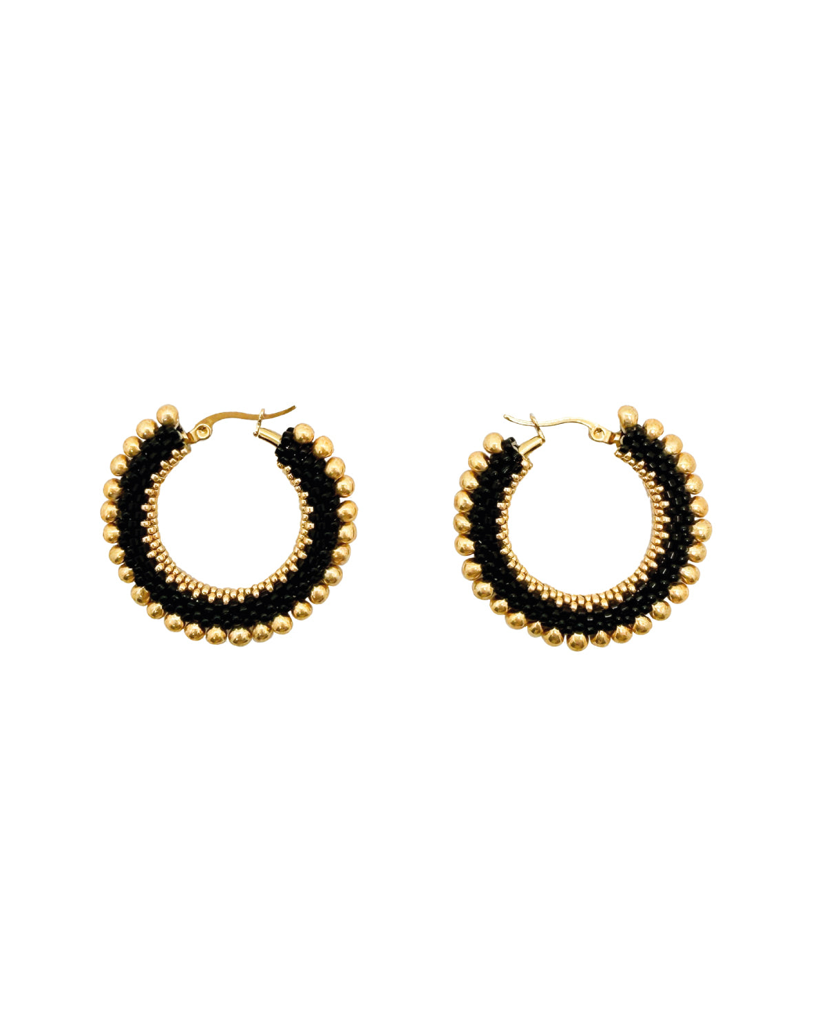 Halo Gold Drop Hoop Earrings