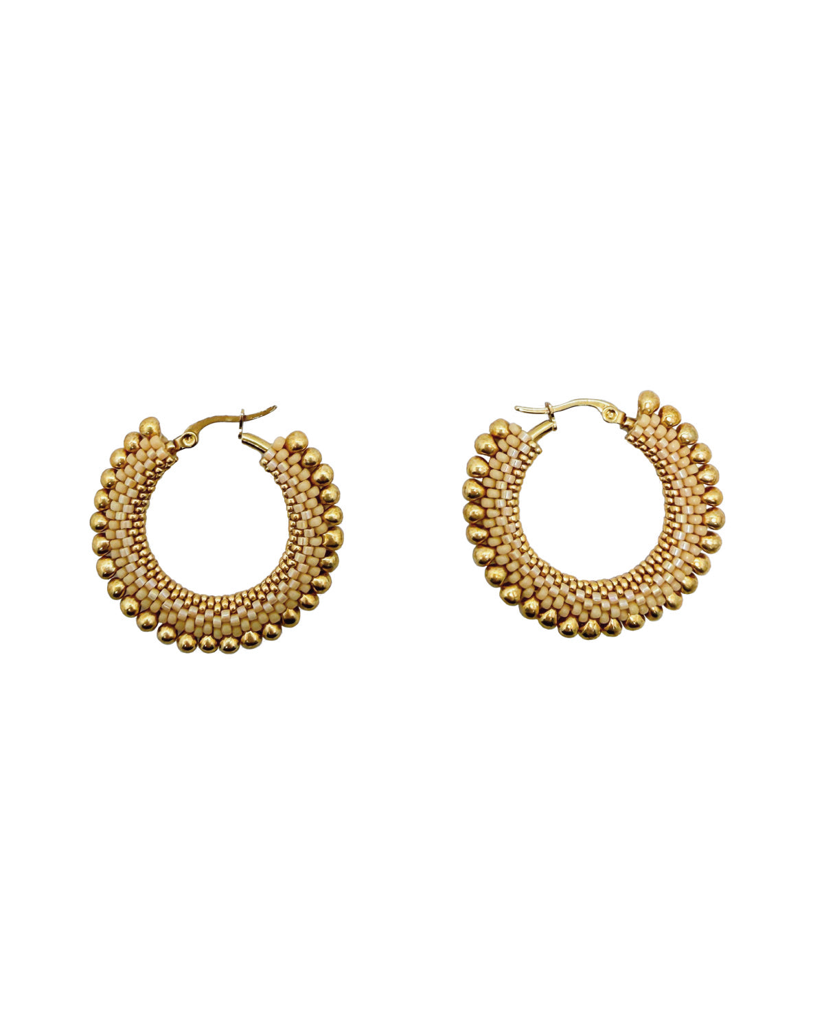 Halo Gold Drop Hoop Earrings