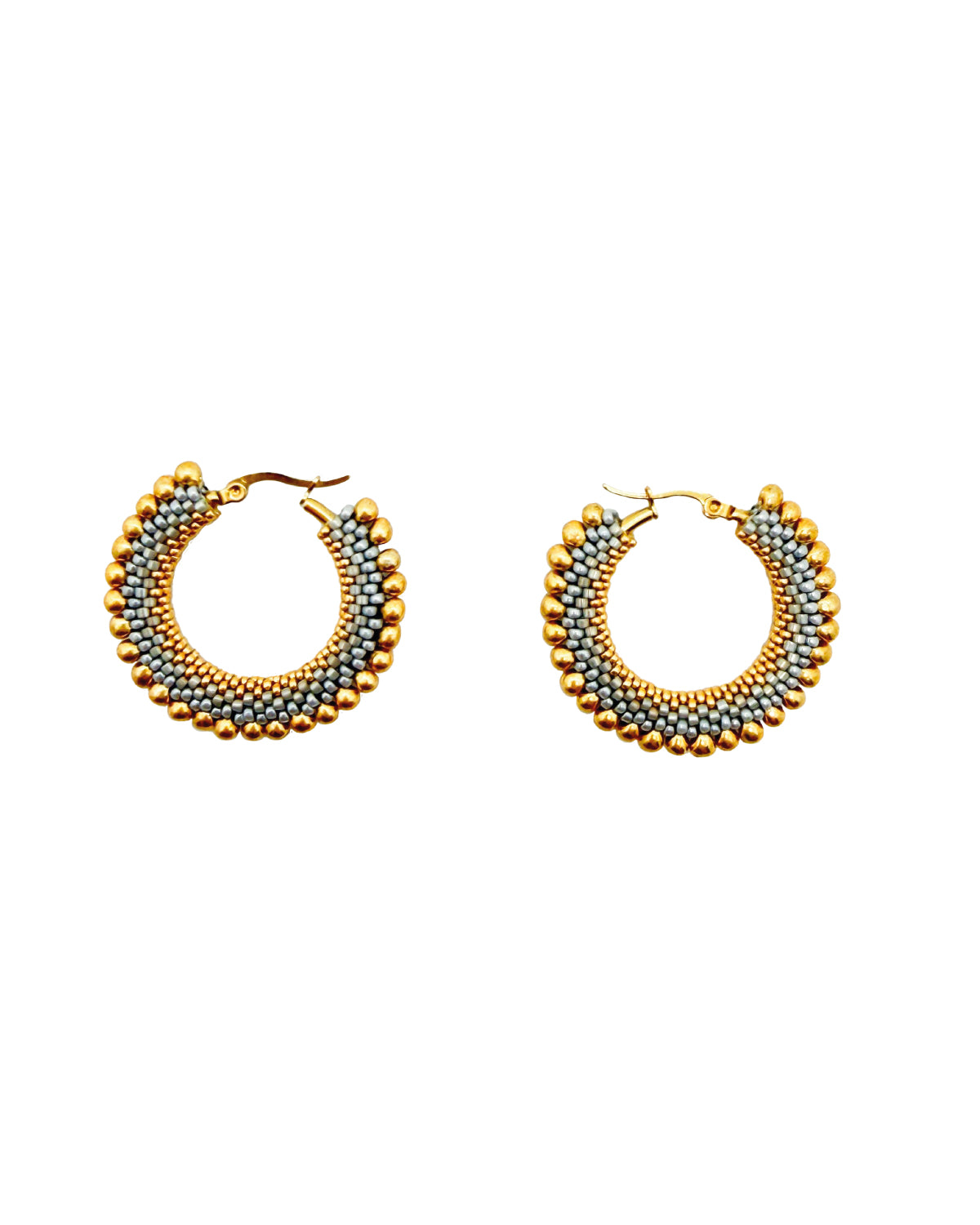 Halo Gold Drop Hoop Earrings