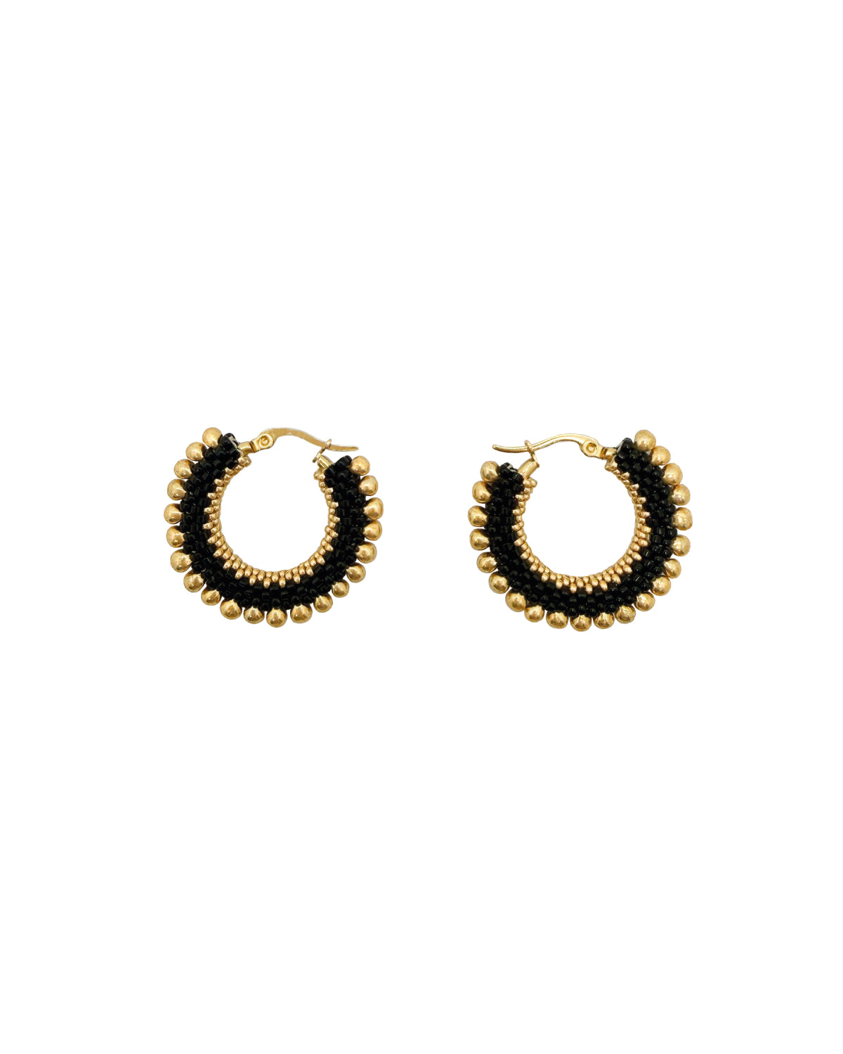 Halo Gold Drop Hoop Earrings