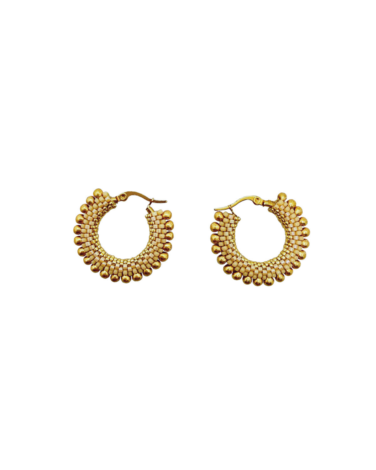 Halo Gold Drop Hoop Earrings