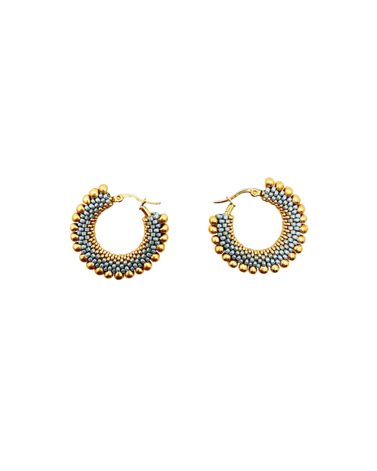 Halo Gold Drop Hoop Earrings