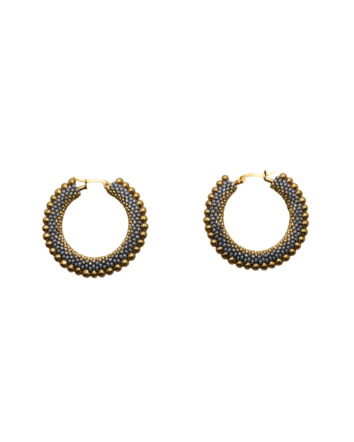 Halo Gold Drop Hoop Earrings