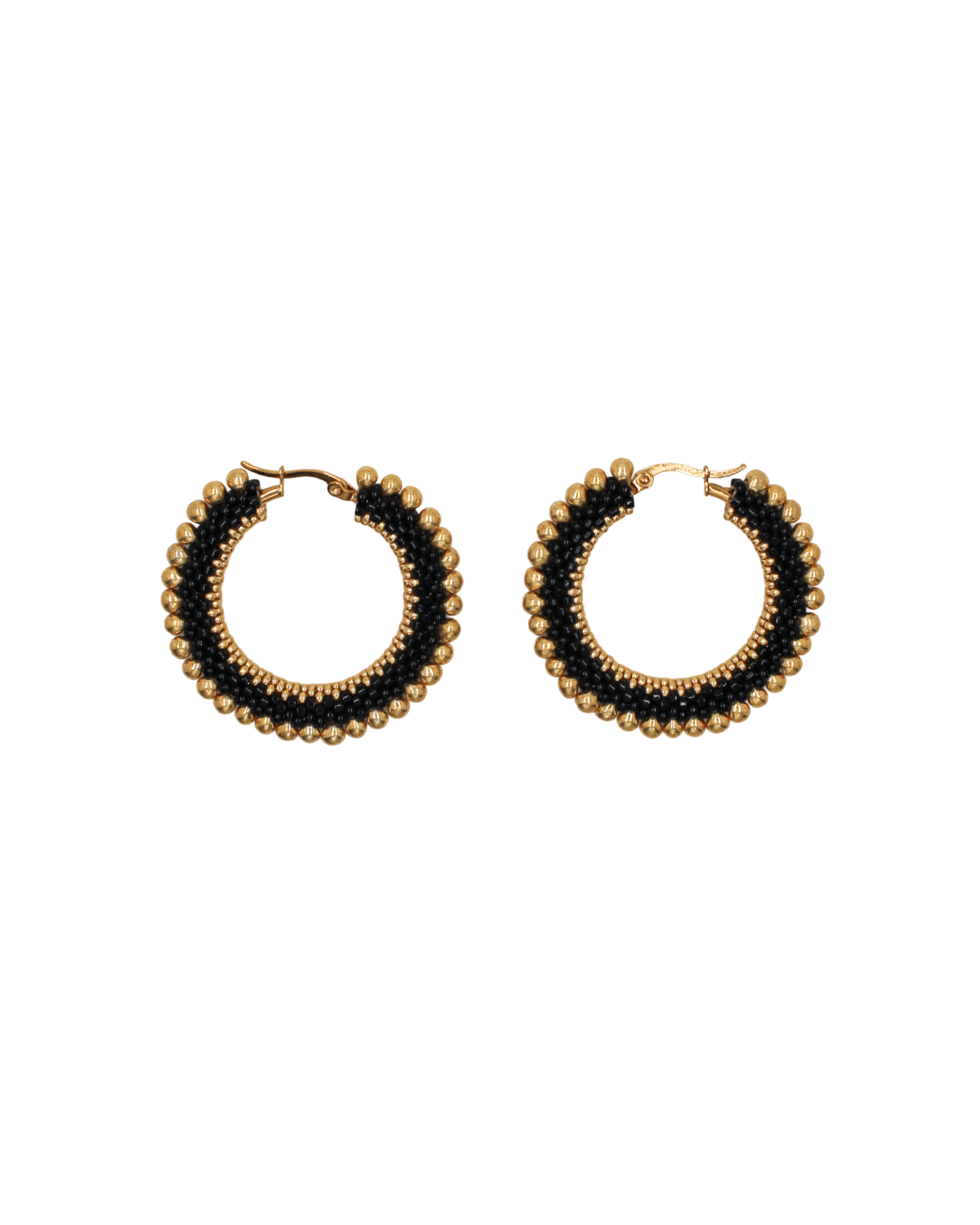 Halo Gold Drop Hoop Earrings