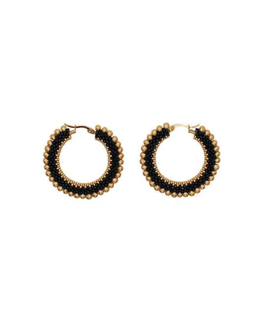 Halo Gold Drop Hoop Earrings