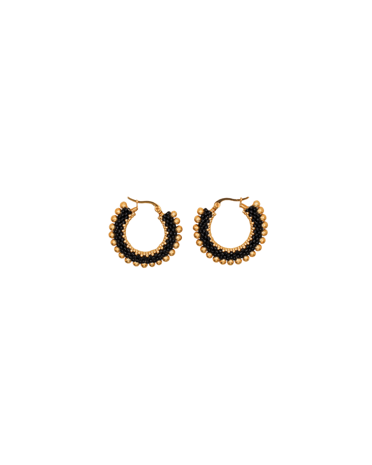 Halo Gold Drop Hoop Earrings