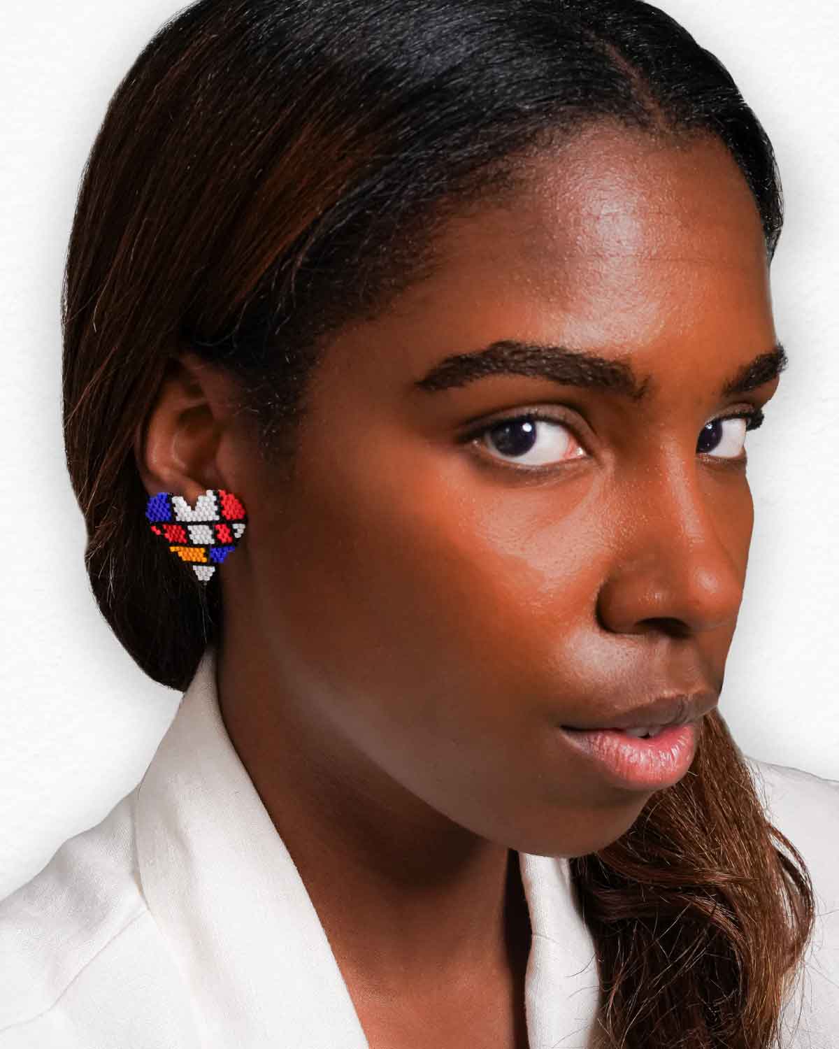 Mondrian Heart Earrings