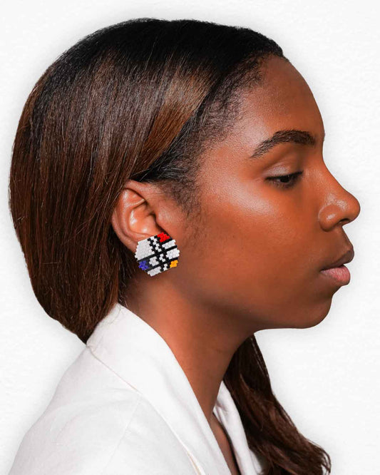Mondrian Octagon  Earrings