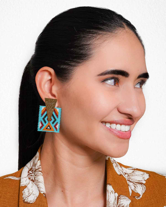 Rectangle Mandala Earrings