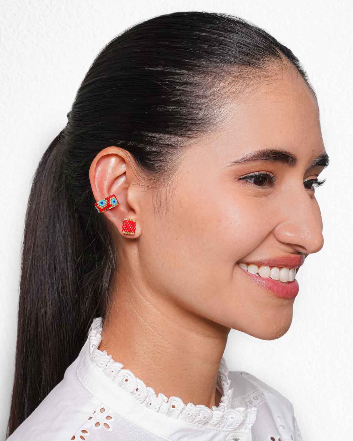 Splash Stud Triangle Earrings