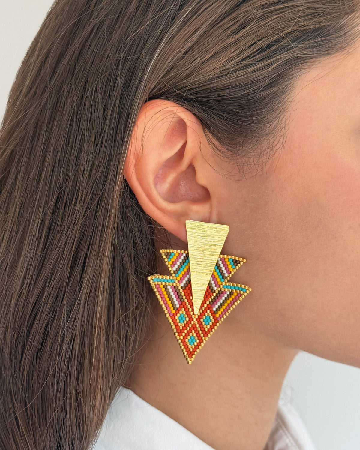 Triangle Mandala Earrings